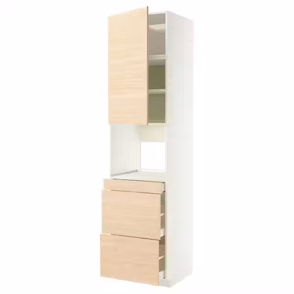 METOD / MAXIMERA Высокий шкаф д/СВЧ/дверца/3ящика - схема-чертеж с размерами