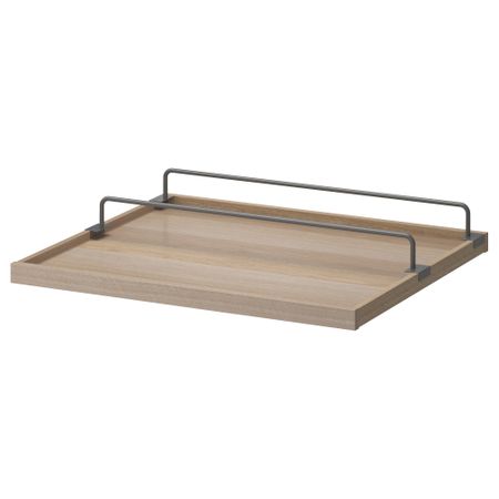 Выдвижная полка + вставка для обуви КОМПЛИМЕНТ, под беленый дуб, темно-серый