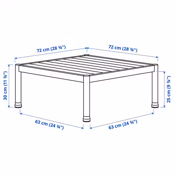 SEGERÖN 3-местный набор мебели - схема-чертеж с размерами
