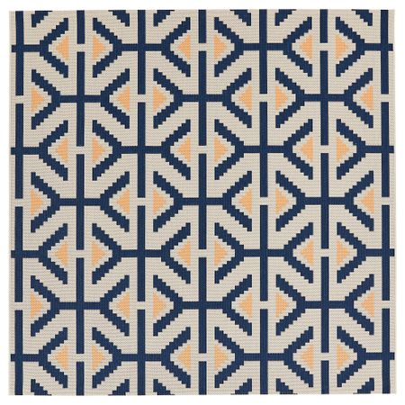 Ковер безворсовый, для дома/улицы ОВЕРАЛЛЬТ, д/дома/улицы естественный, синий (200x200 см)