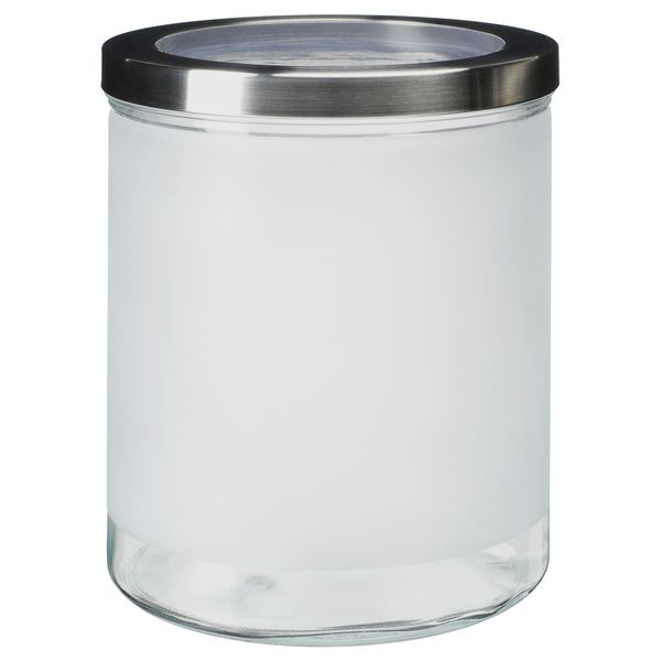 Банка с крышкой ДРОППАР, матовое стекло, нержавеющ сталь (3.5 л) - фото 1