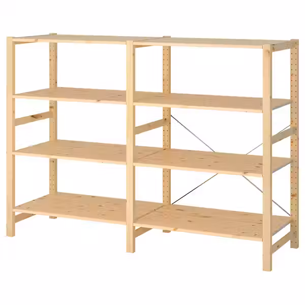 IVAR 2 секции/полки - сосна 174x50x124 см - фото 1