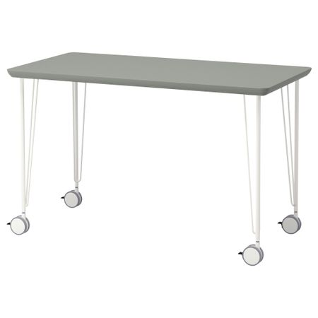 Стол ОМЛИДЕН / КРИЛЛЕ, серо-зеленый, белый (120x60 см)