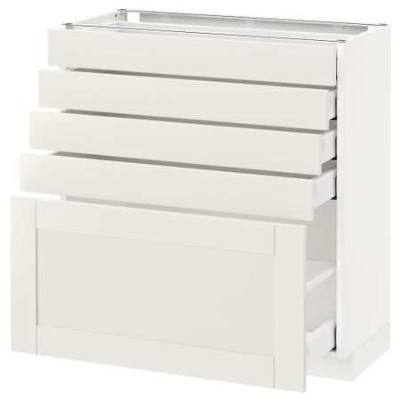 Напольный шкаф с 5 ящиками МЕТОД / МАКСИМЕРА, белый, Сэведаль белый