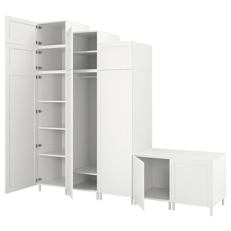 Гардероб с 9 дверями, белый Саннидаль/белый 300x57x271 см IKEA OPPHUS ОПХУС 193.030.02