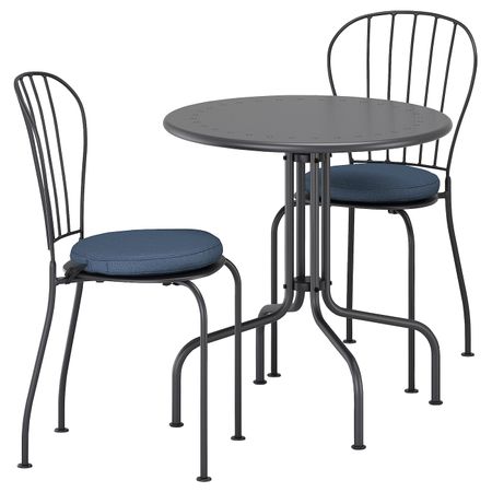 Стол+2стула,д/сада, серый/ФРЁСЁН/ДУВХОЛЬМЕН синий IKEA ЛЭККЭ 592.690.39