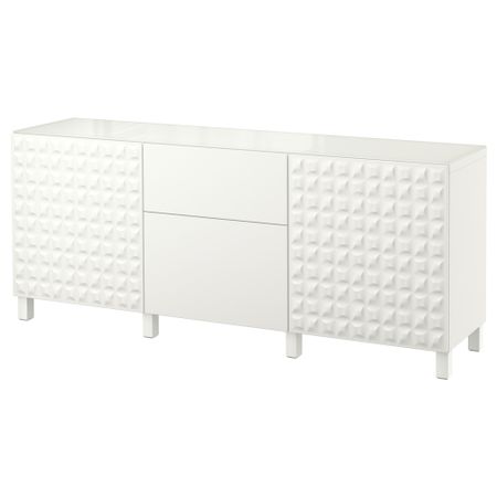 Комбинация для хранения с дверцами, ящиками БЕСТО, Дьюпвикен, Лаппвикен белый (180x40x74 см)