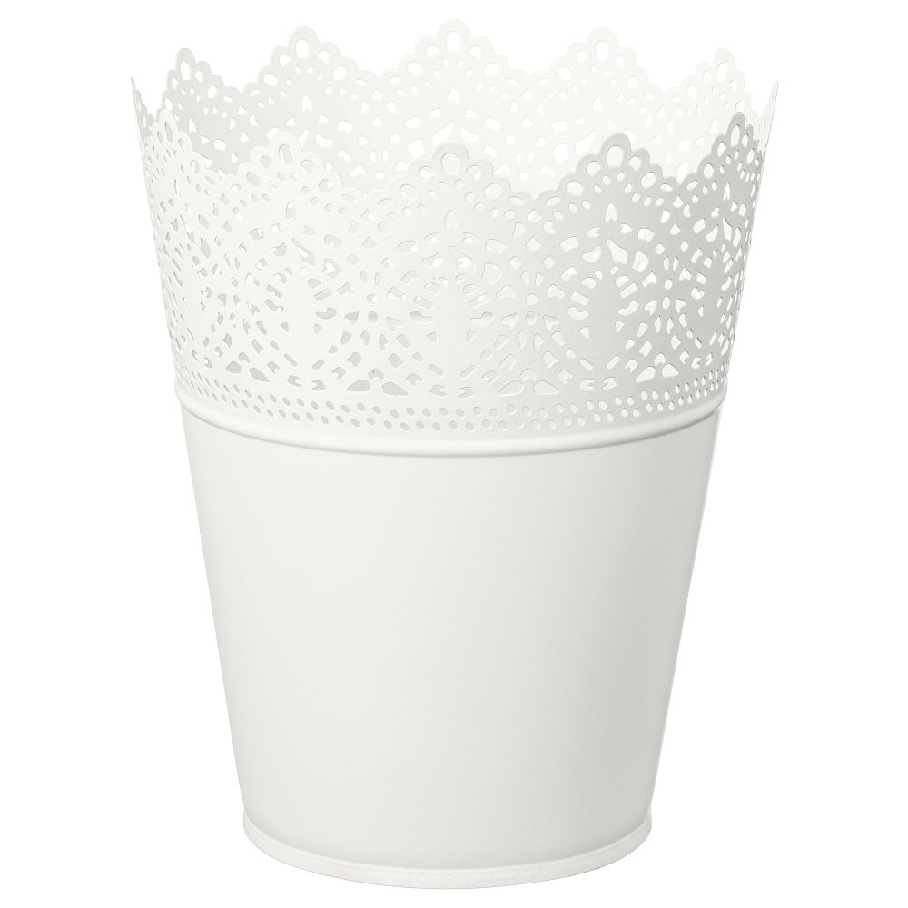 Кашпо СКУРАР, д/дома/улицы, белый с оттенком (12 см) - фото 1