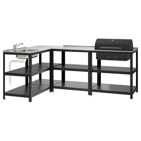 GRILLSKÄR Кухонная мойка/угольн гриль,д/улицы - нержавеющ сталь 233x147 см