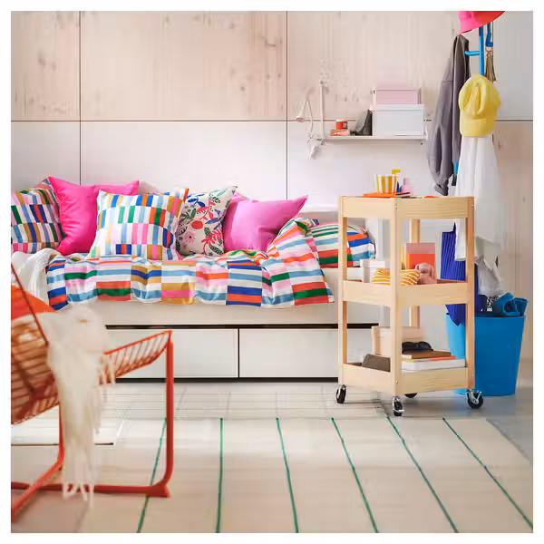 RIDSTIG РИДСТИГ Ковер, безворсовый - белый с оттенком/зеленый 133x195 см - фото 5