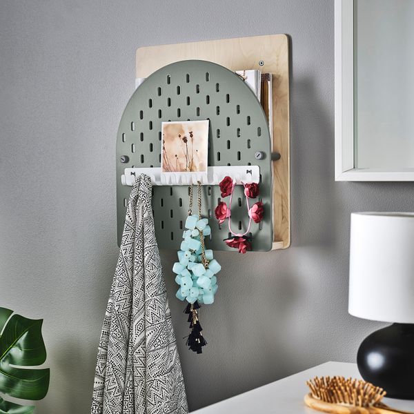 Настенный модуль для хранения, 8x38x32 см, зеленый, дерево IKEA VATTENKAR 805.412.78 - фото 6