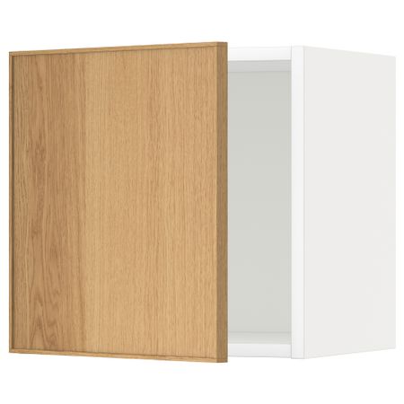 Шкаф навесной МЕТОД, белый, Экестад дуб