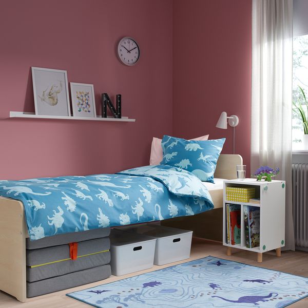 Каркас кровати с реечным дном, 90x200 см, береза IKEA SLÄKT СЛЭКТ 893.266.32 - схема-чертеж с размерами