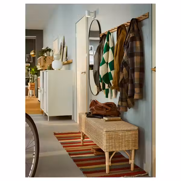 TOLKNING Скамья с отделением для хранения - ручная работа ротанг 120 см - фото 6