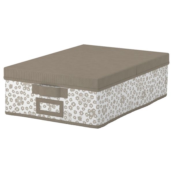 Коробка с крышкой, бежевый 35x50x15 см IKEA STORSTABBE СТОРСТАББЕ 103.983.49 - фото 1