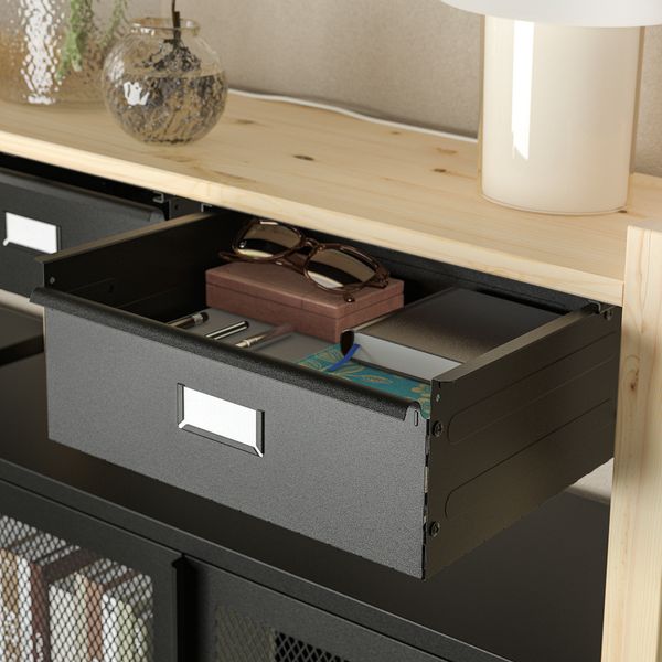 2 секции, полки, шкафы, 175x30x124 см, сосна, черный сетка IKEA IVAR ИВАР 895.080.95 - фото 5