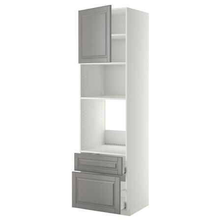 Высокий шкаф для духовки, СВЧ, дверца, 2 ящика, 60x60x220 cm IKEA METOD МЕТОД, MAXIMERA МАКСИМЕРА 194.671.35