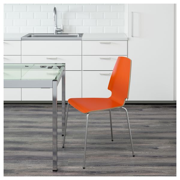 Стул ВИЛЬМАР, оранжевый, хромированный - схема-чертеж с размерами