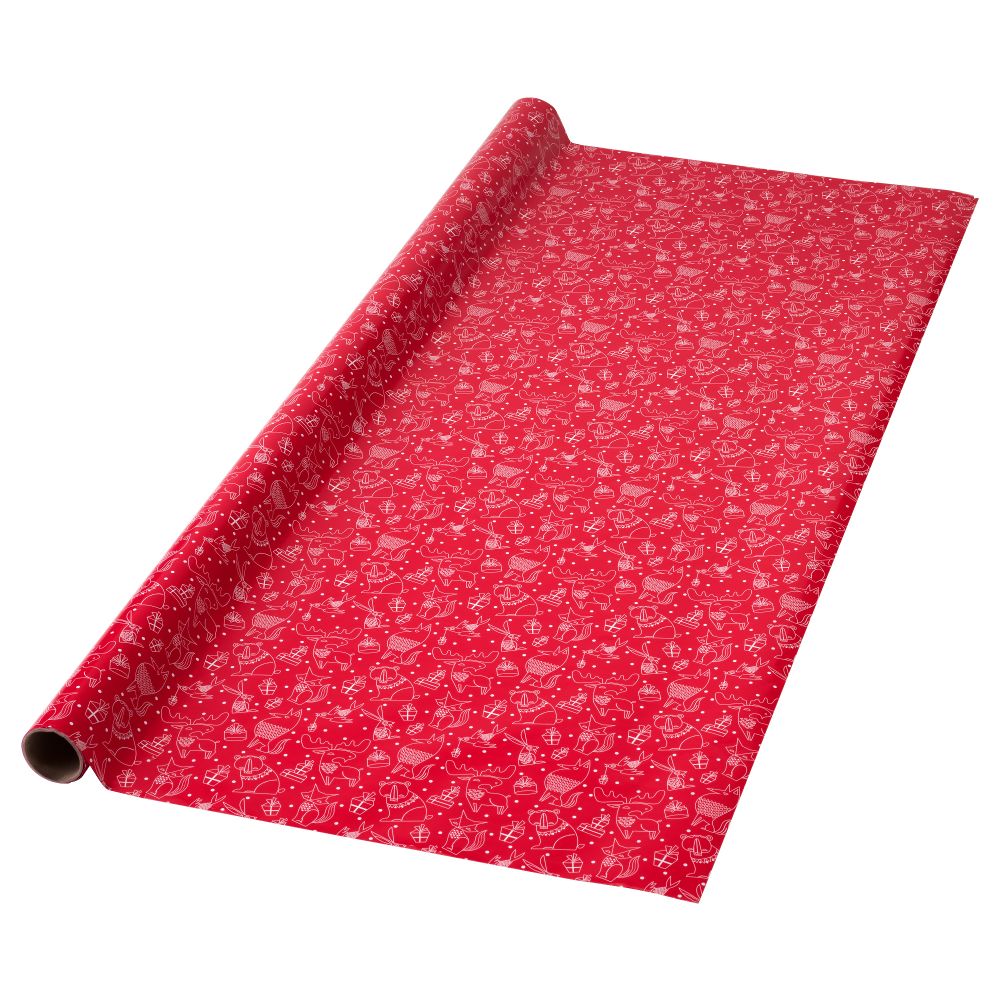 Рулон оберточной бумаги ВИНТЕР 2017, красный (4x1.2 м) - фото 1