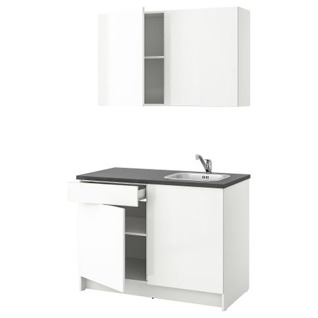 Кухня, глянцевый белый, 120x61x220 см IKEA KNOXHULT КНОКСХУЛЬТ 291.804.68