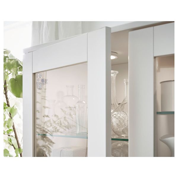 Комбинация для хранения + стеклянная дверц, белый 160x35x190 см IKEA BRIMNES БРИМНЭС 092.782.39 - фото 3