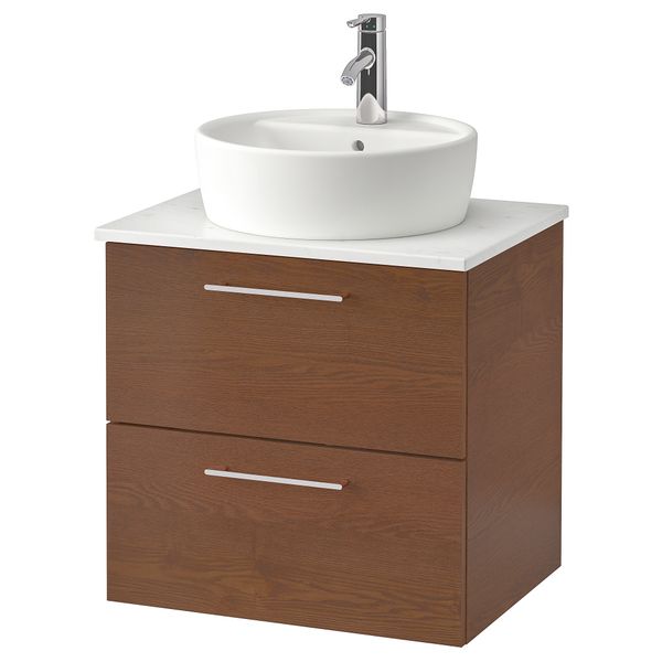 Шкаф под раковину, столешница 45, раковина, 62x49x74 cm IKEA GODMORGON ГОДМОРГОН, TOLKEN ТОЛКЕН, TÖRNVIKEN ТОРНВИКЕН 993.235.48 - фото 1