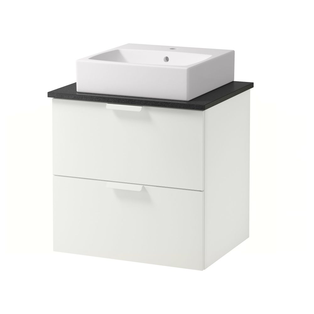 Шк п-раковину/столешн45x45/раковина ГОДМОРГОН/АЛДЕРН / ТОРНВИКЕН, белый, черный (62x49x72 см) - схема-чертеж с размерами