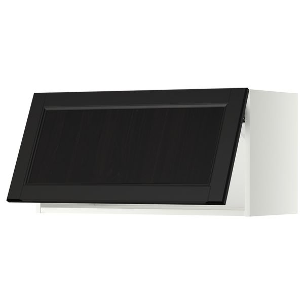 Горизонтальный навесной шкаф МЕТОД, белый, Лаксарби черно-коричневый - схема-чертеж с размерами