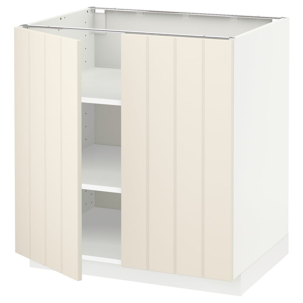 Напольный шкаф с полками/2двери, белый/Хитарп белый с оттенком 80x60 см IKEA METOD МЕТОД 292.264.52 - схема-чертеж с размерами