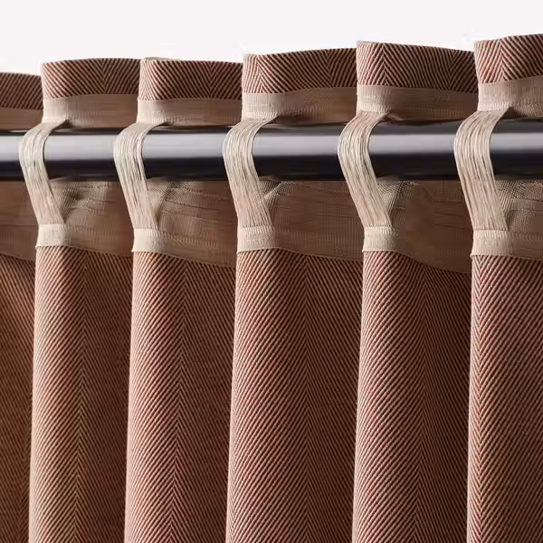 TIBAST Затемняющие гардины, 2 шт. - темно-красный/с лентой 145x300 см - фото 6