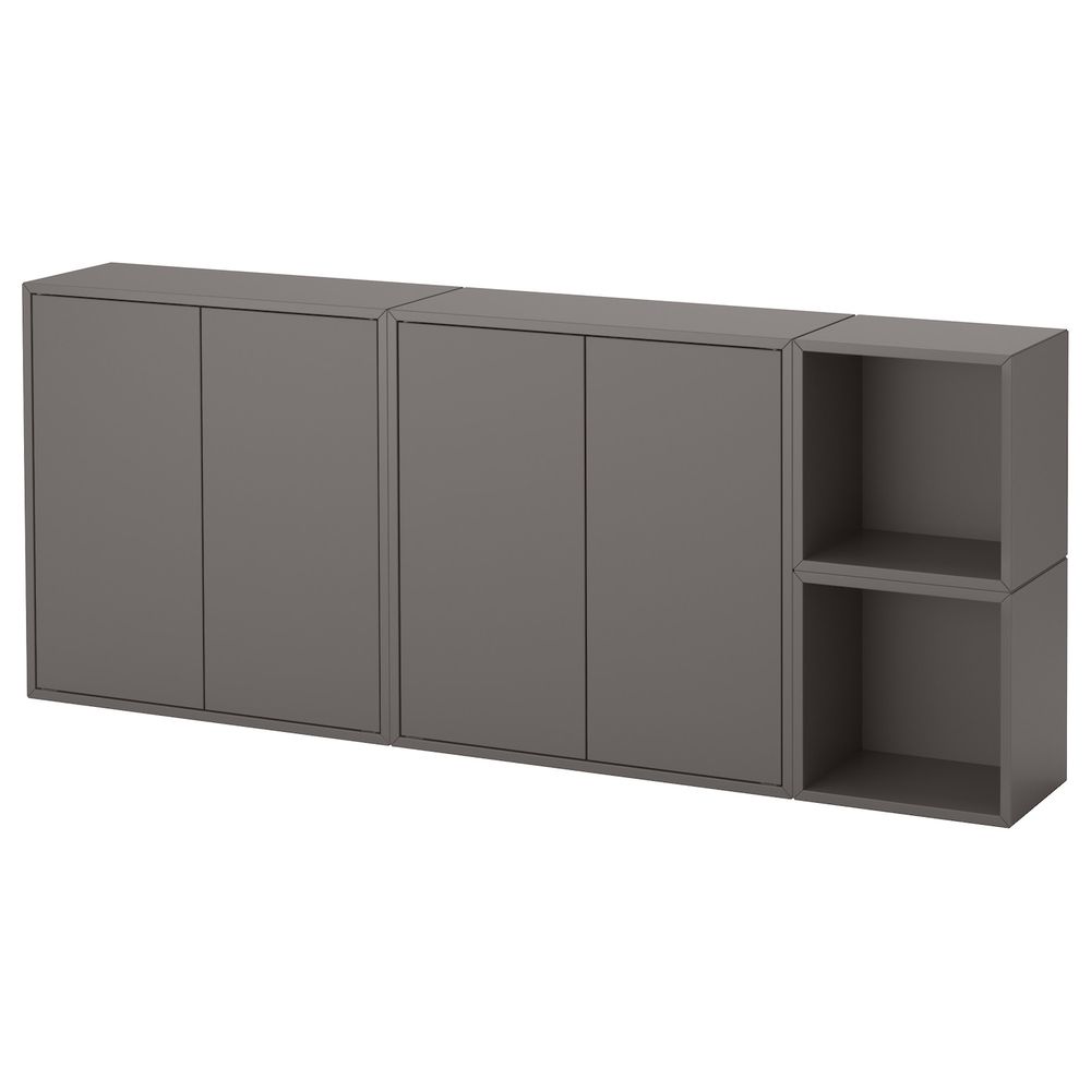 Комбинация настенных шкафов, темно-серый 175x25x70 см IKEA EKET ЭКЕТ 392.864.07 - фото 1