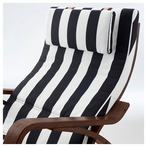 Кресло-качалка ПОЭНГ, коричневый, Стенли черный/белый - фото 4