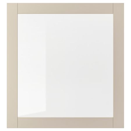 SINDVIK Стеклянная дверь - светлый серо-бежевый/прозрачное стекло 60x64 см