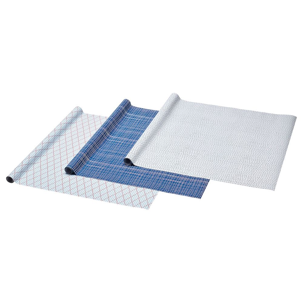 Рулон оберточной бумаги, белый, синий с рисунком, 3x0.7 м/2.10 м²x3 шт IKEA ВИНТЕР 2019 704.344.34 - фото 1