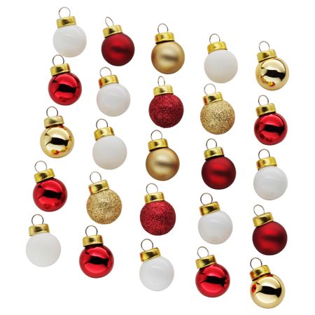 Украшение, шар ВИНТЕР 2017, стекло, красный золотой (2 см)