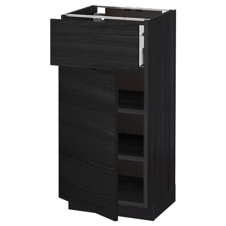 Напольный шкаф с ящиком/дверью, черный, Тингсрид черный 40x37 см IKEA МЕТОД / МАКСИМЕРА 592.359.40
