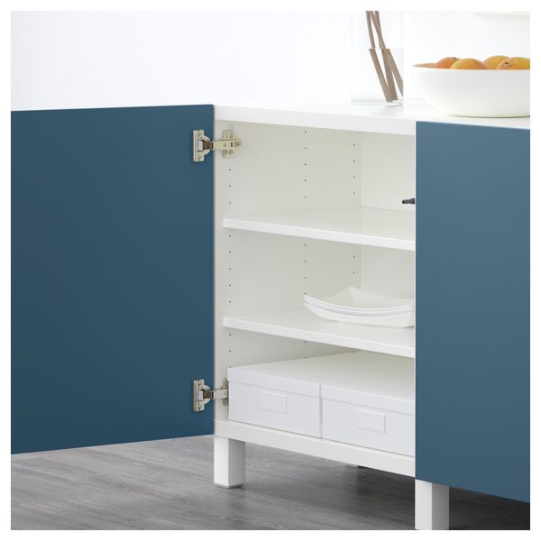 Комбинация для хранения с дверцами БЕСТО, белый, Вальвикен темно-синий (180x40x74 см) - схема-чертеж с размерами