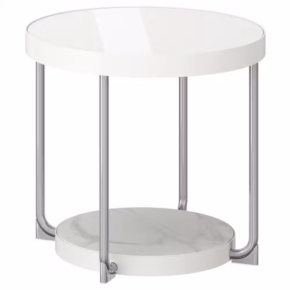 FRÖTORP Придиванный столик - белый хромированный/белый стекло 48 см - схема-чертеж с размерами