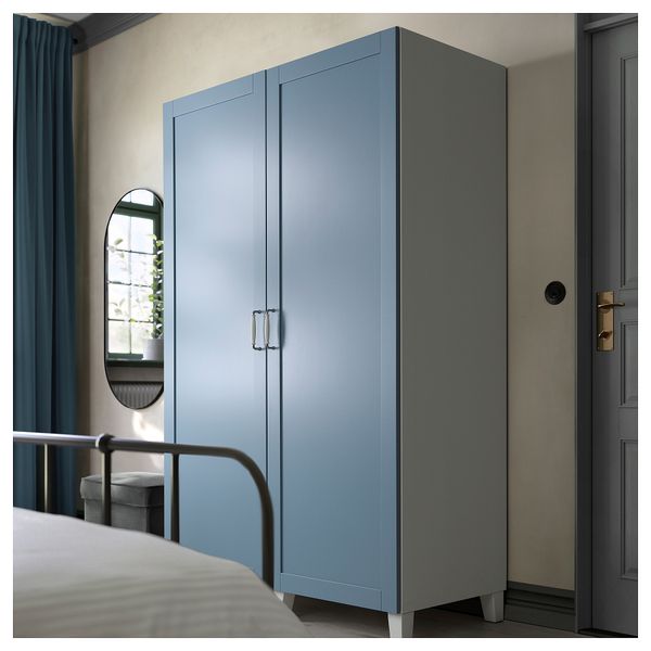 Гардероб 2-дверный, белый Sannidal синий, 120x57x191 см IKEA PLATSA ПЛАТСАA ПЛАТСА 495.557.29 - фото 4