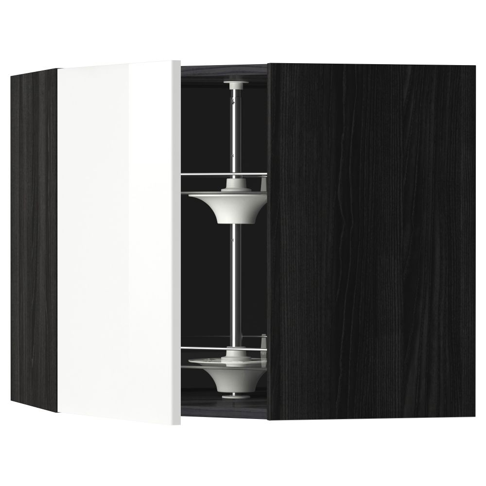 Угловой навесного шкаф с вращающейся секцией, 68x60 см, черный, Ringhult белый IKEA METOD МЕТОД 091.200.60 - фото 1