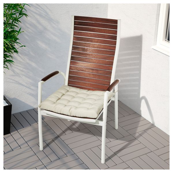 Садовое кресло, регулируемая спинка ВИНДАЛЬШЁ, белый, коричневая морилка - фото 6