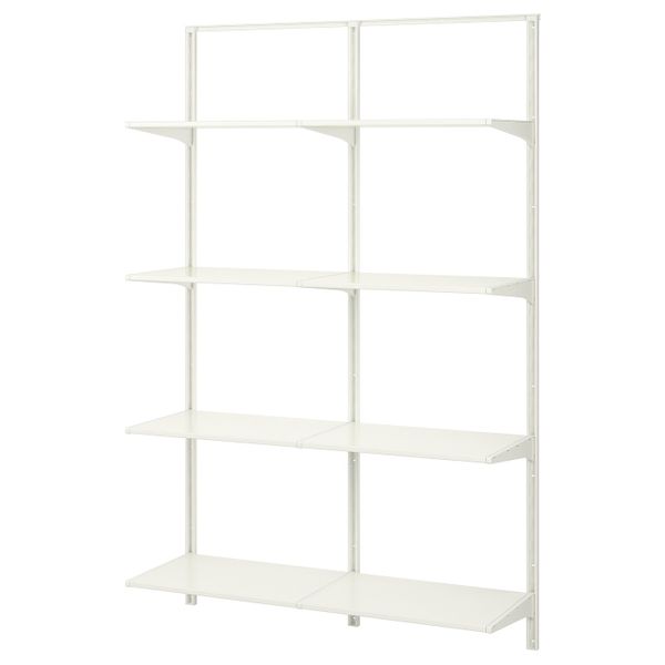 Настенная шина/полки, белый 132x41x199 см IKEA АЛЬГОТ 192.302.37 - фото 2