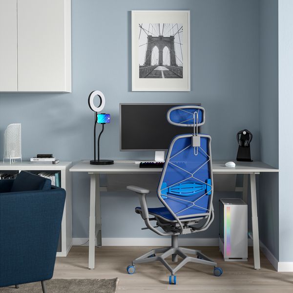 Геймерский стол и стул IKEA UTESPELARE УТЕСПЕЛАРЕ, STYRSPEL 994.911.84 - схема-чертеж с размерами