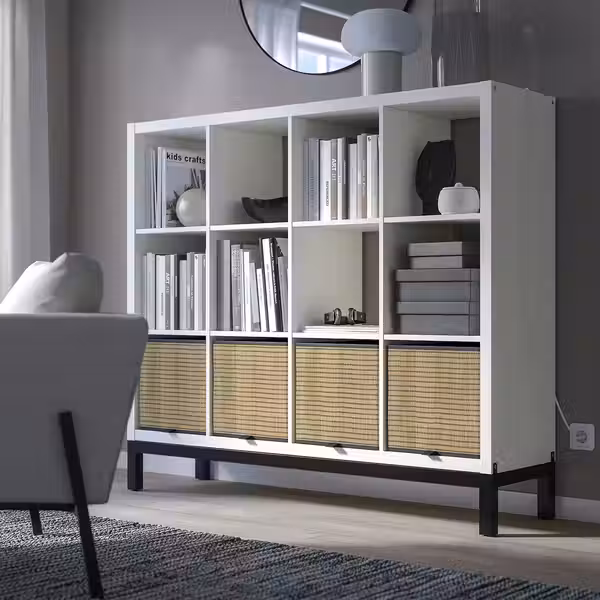 KALLAX Стеллаж с основанием - белый/чёрный 147x129 см - фото 3