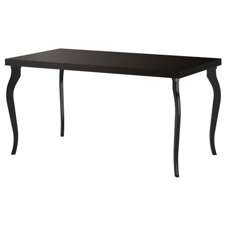 Стол ТОРНЛИДЕН / ЛАЛЛЕ, черно-коричневый, черный (150x75 см)