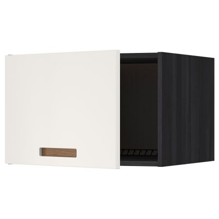 Верхний шкаф на холодильник, морозильник МЕТОД, черный, Мэрста белый