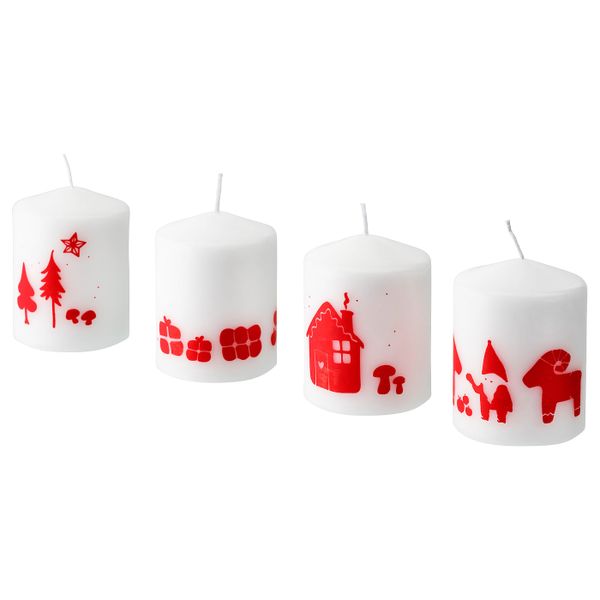 Неароматическая свеча формовая, Санта Клаус, белый, 8 см IKEA ВИНТЕРФЕСТ 304.330.59 - фото 1