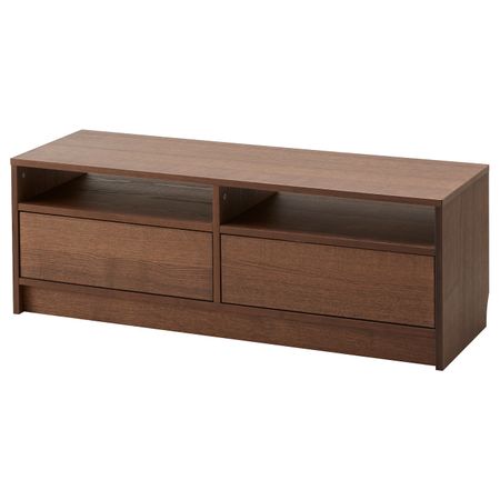 Тумба под ТВ, коричневый ясеневый шпон, 120x39x42 см IKEA ГНЕДБИ 303.688.98