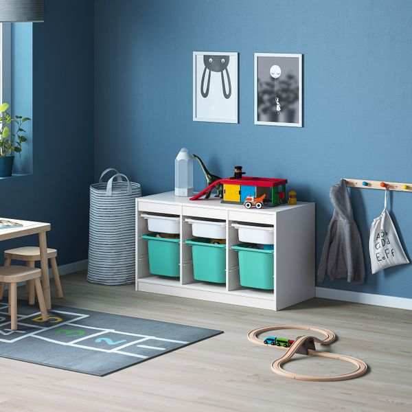 Комбинация для/хранения+контейнеры, белый, бирюзовый 99x44x56 см IKEA TROFAST ТРУФАСТ 693.288.06 - фото 2