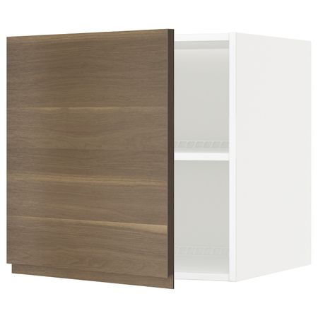 Верхний шкаф для холодильника/морозильн, белый/Воксторп под грецкий орех 60x60 см IKEA METOD МЕТОД 194.454.26